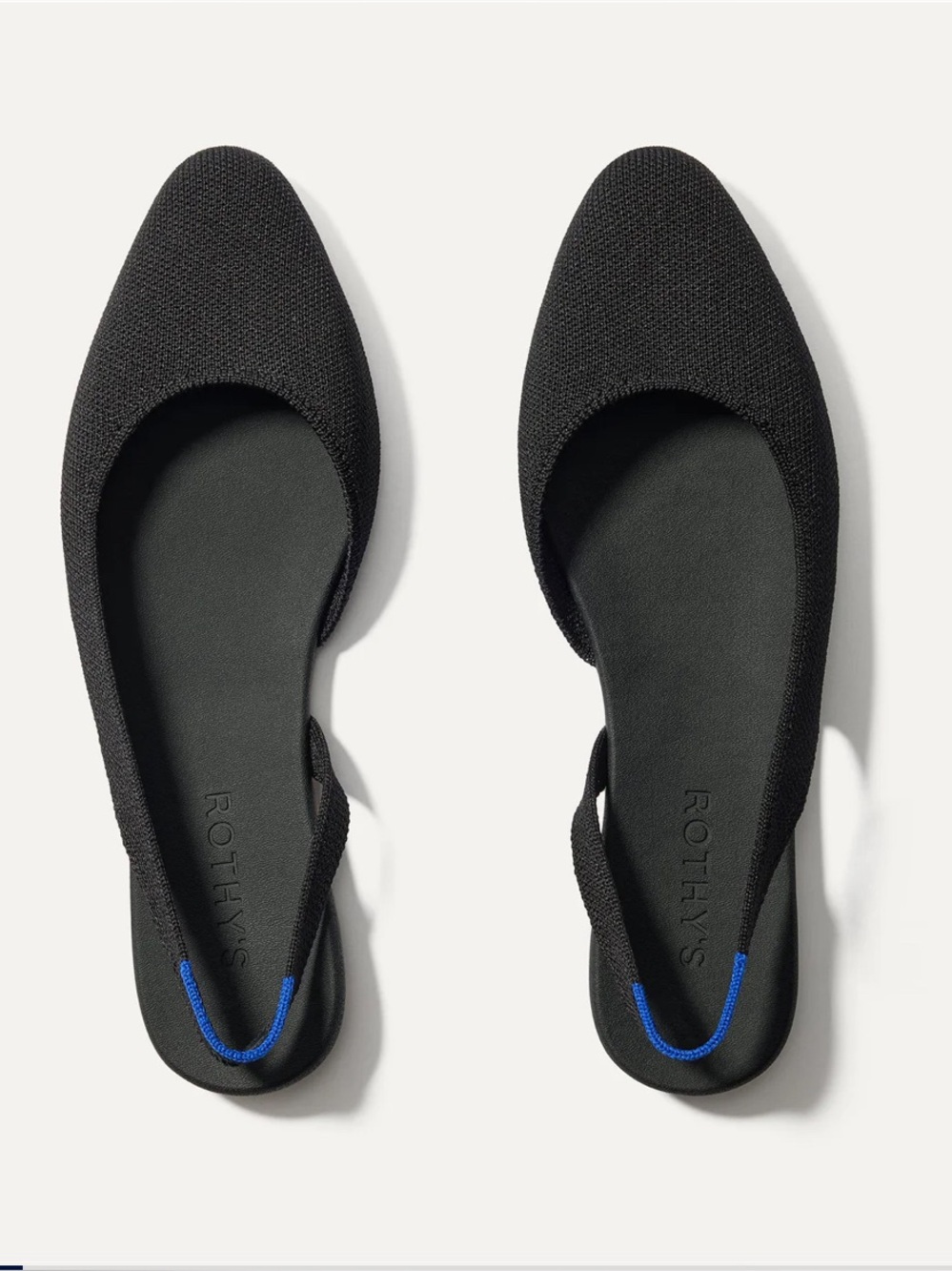 Rothy's Black Almond Slingback Flats